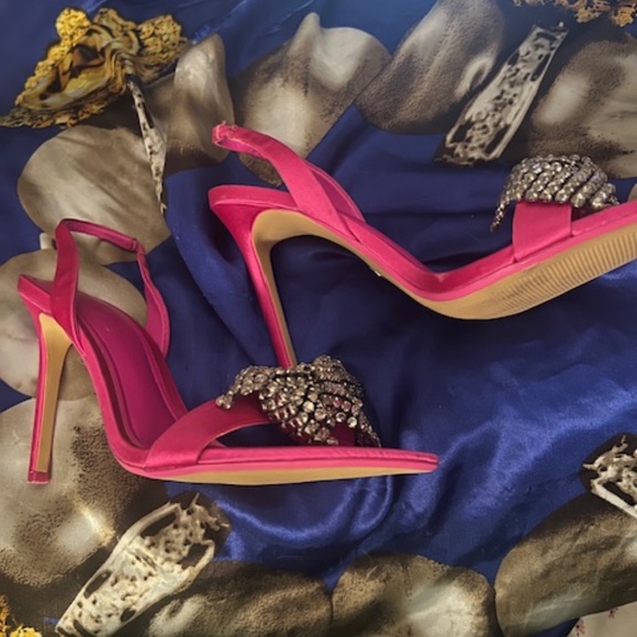 Zara's Women's Rhinestone Bow High Heels slingback - Picture 4 of 6